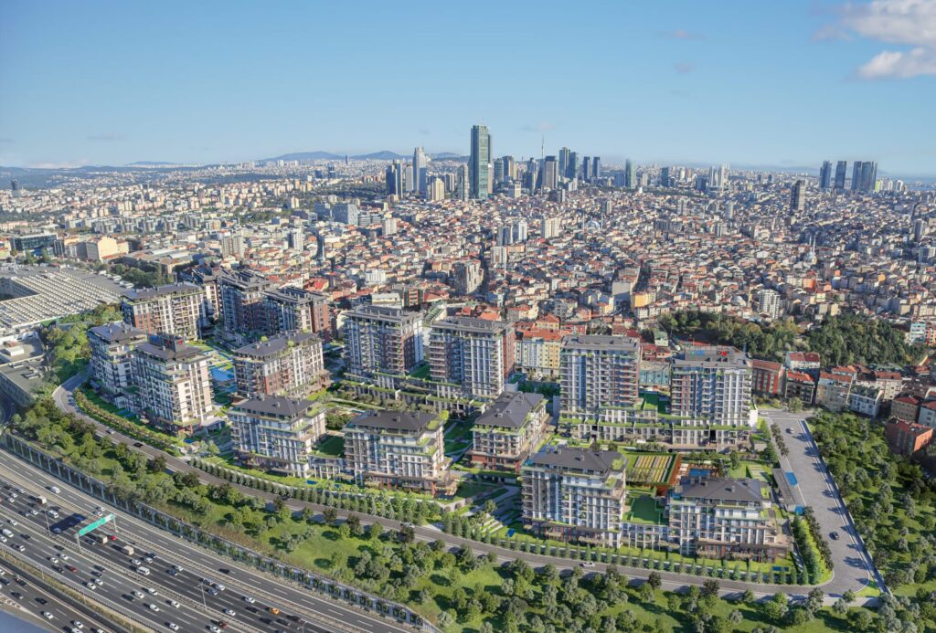 DAP Yeni Levent – havadan proje ve levent silueti gorsellestirme