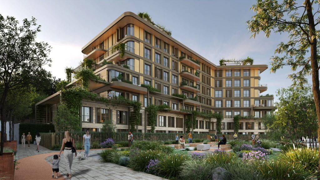 Next Level Kemer – blok cephesi ve avlu gorsellestirme