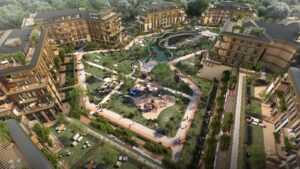 Next Level Kemer – havadan avlu ve bloklar gorsellestirme