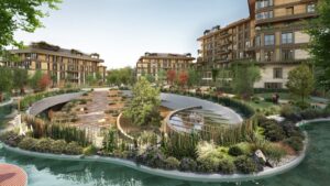 Next Level Kemer – avlu ve yansima havuzu gorsellestirme