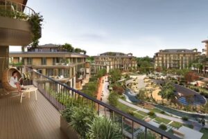Next Level Kemer – teras ve avlu manzarasi gorsellestirme
