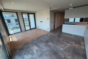 Nidapark İstinye Koru – salon ve mutfak genis aci